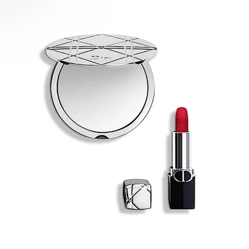 NWT Dior VIP Limited Edition Compact Mirror and Mimi Lipstick Set.